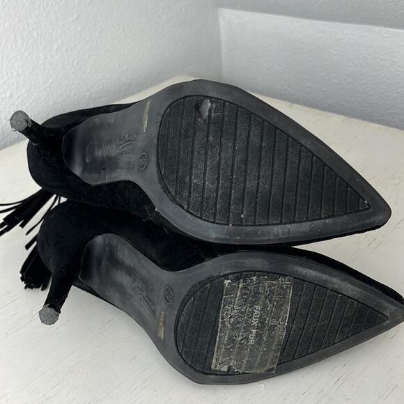 Anne Michelle Lonestar-11 black faux velvet stiletto heel boot size 10 - Picture 8 of 9